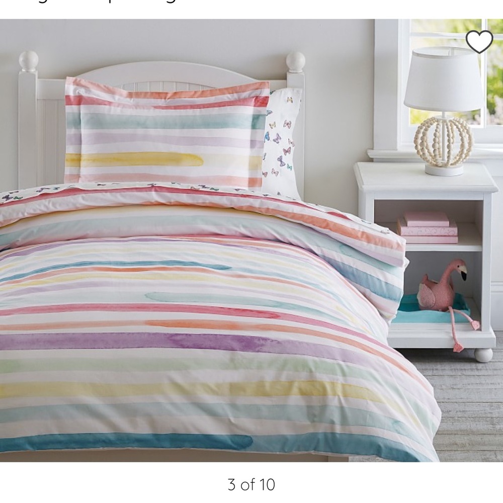 Pottery Barn kids, Kayla rainbow stripe twin duvet cover. Brand new.